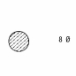 Preview: Rundschnurprofil 8 mm Durchmesser in grau, 60285, R024/2