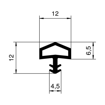 Preview: Holzzargendichtung für 12 mm Falzbreite in transparent, 46913