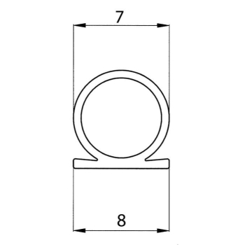 Omegadichtung 8 mm breit, für 1-8 mm Spalt in braun, 54086, R022/2