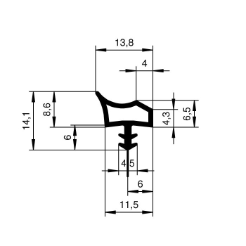 Preview: Holzzargendichtung für 12 mm Falzbreite in braun, 6412
