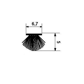Bürstendichtung (6,7 mm x  5 mm / grau), 45275, R 022/1