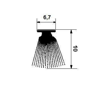 Bürstendichtung selbstklebend (6,7 mm x 11 mm), 44278, R 022/1