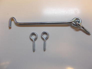 Kettelhaken (Sturmhaken) mit 2 losen Ösen, 140 mm, verzinkt