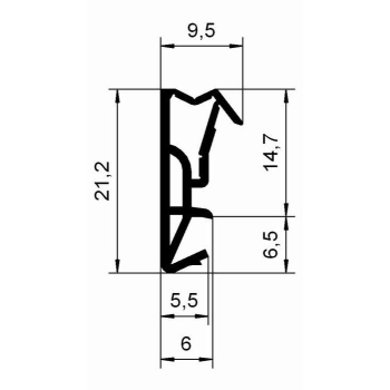Preview: Fensterdichtung für 15 mm Falzhöhe in schwarz, 3916, R 011/4