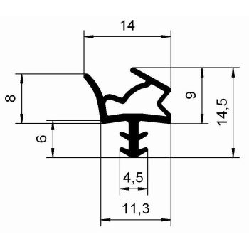 Preview: Holzzargendichtung für 12 mm Falzbreite in beige, R 012/2