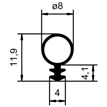 Preview: Schlauchdichtung 8 mm Durchmesser in weiß, 52044, R024/3