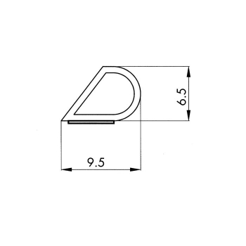 Tropfendichtung 9,5 mm breit, für 1-6 mm Spalt, 50262, R022/3