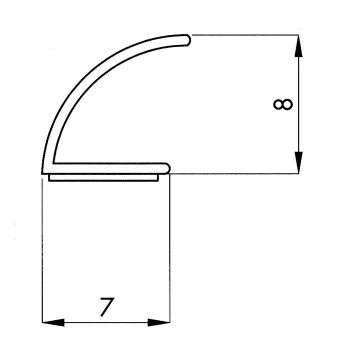 V-Dichtung 7 mm breit, für 1-8 mm Spalt in braun, 50347, R022/2