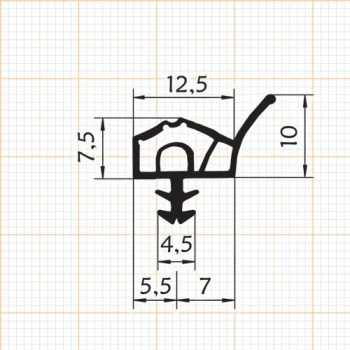 Preview: Holzzargendichtung für 12 mm Falzbreite in weiß, R012/1