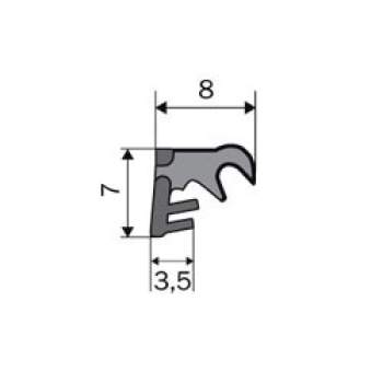Überschlagdichtung 2,5 mm Kopfhöhe in schwarz, 4357, R021/4