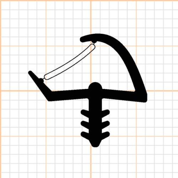Holzzargendichtung für 12 mm Falzbreite, 31636 (47668), R012/2