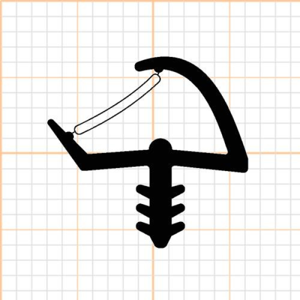Holzzargendichtung für 12 mm Falzbreite, 31643 (50088)