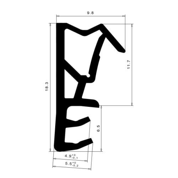 Fensterdichtung für 12 mm Falzhöhe in beige, 3855 (81198), R011/2