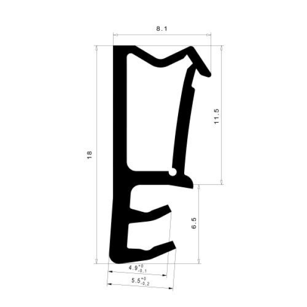 Fensterdichtung für 12 mm Falzhöhe in braun, 6467, R 011/4