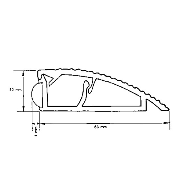 Bodenschwellendichtung (silber / 1000 mm), 52402