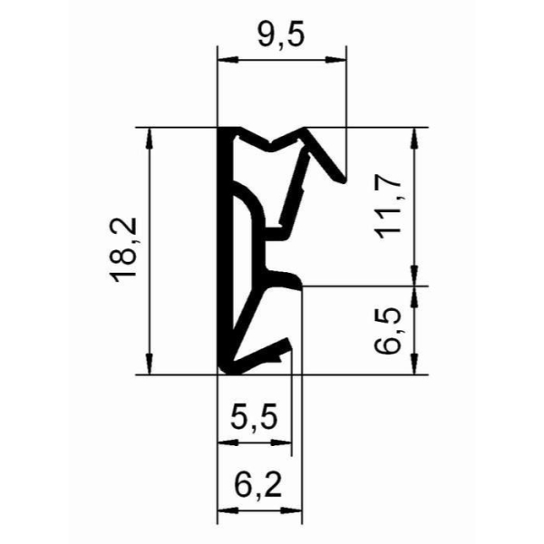Fensterdichtung für 12 mm Falzhöhe in rustikalbraun, 3848, R011/2