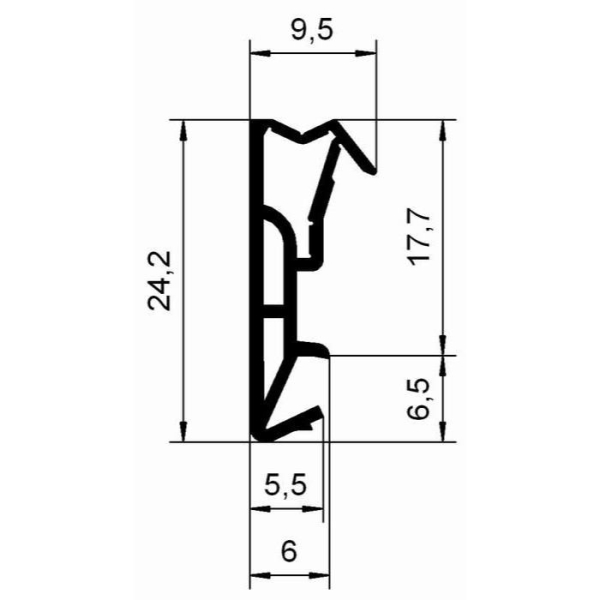 Fensterdichtung für 18 mm Falzhöhe in weiß, 3985, R 011/3