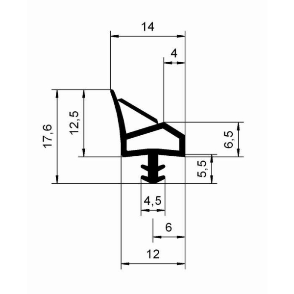 Holzzargendichtung für 12 mm Falzbreite in braun, 2759