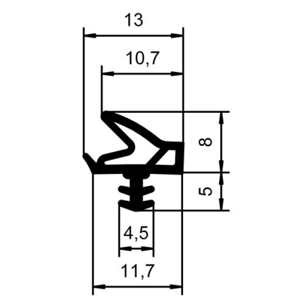 Holzzargendichtung für 12 mm Falzbreite in beige, 3169