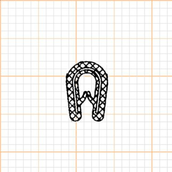 Kantenschutzprofil, Klemmbereich 0,8 - 1,5 mm mit eingebettetem Stahlgerüst, Farbe schwarz, 45053, R024/2