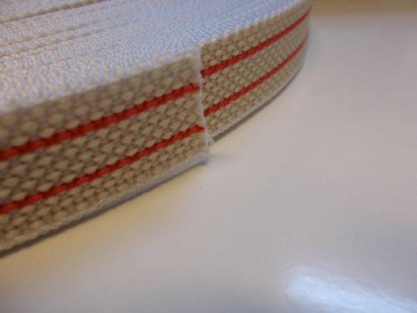 Rollladengurt Solid E23, 23 mm Breite, Farbe beige-rotgestreift, R51