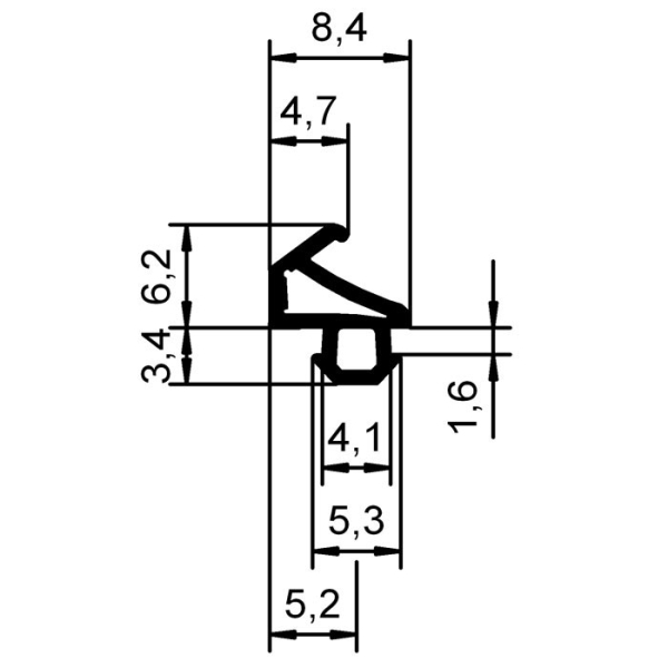 Schlauchdichtung in schwarz, 5859, R021/4