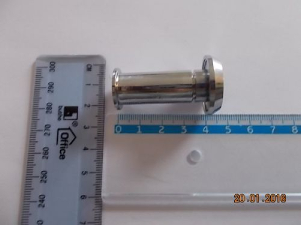 Türspion 200 Grad Sichtwinkel, D=14 TS= 35-60 mm Messing, verchromt