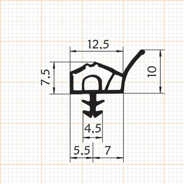 Holzzargendichtung für 12 mm Falzbreite in weiß, R012/1