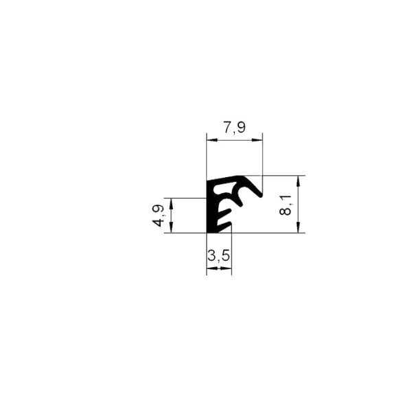 Überschlagdichtung 2,5 mm Kopfhöhe (29541) in weiß, 3459, R012/2