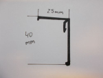 Flügelabdeckprofil, Alu weiß lackiert, 5 mm Tropfkante, Ausladung 25 mm, Höhe 40 mm, FZ27
